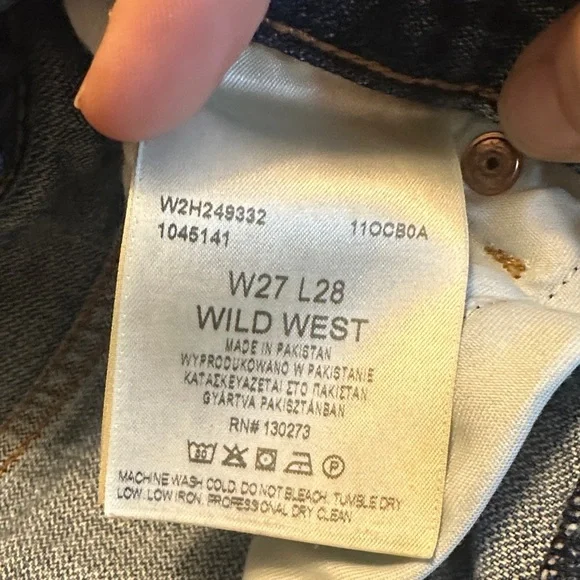 Wrangler Women's Distressed Blue Straight Leg Jeans Wild West 603 High Rise 28 l - Picture 3 of 7